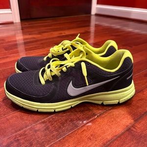 Nike Sneakers Black and Neon Green